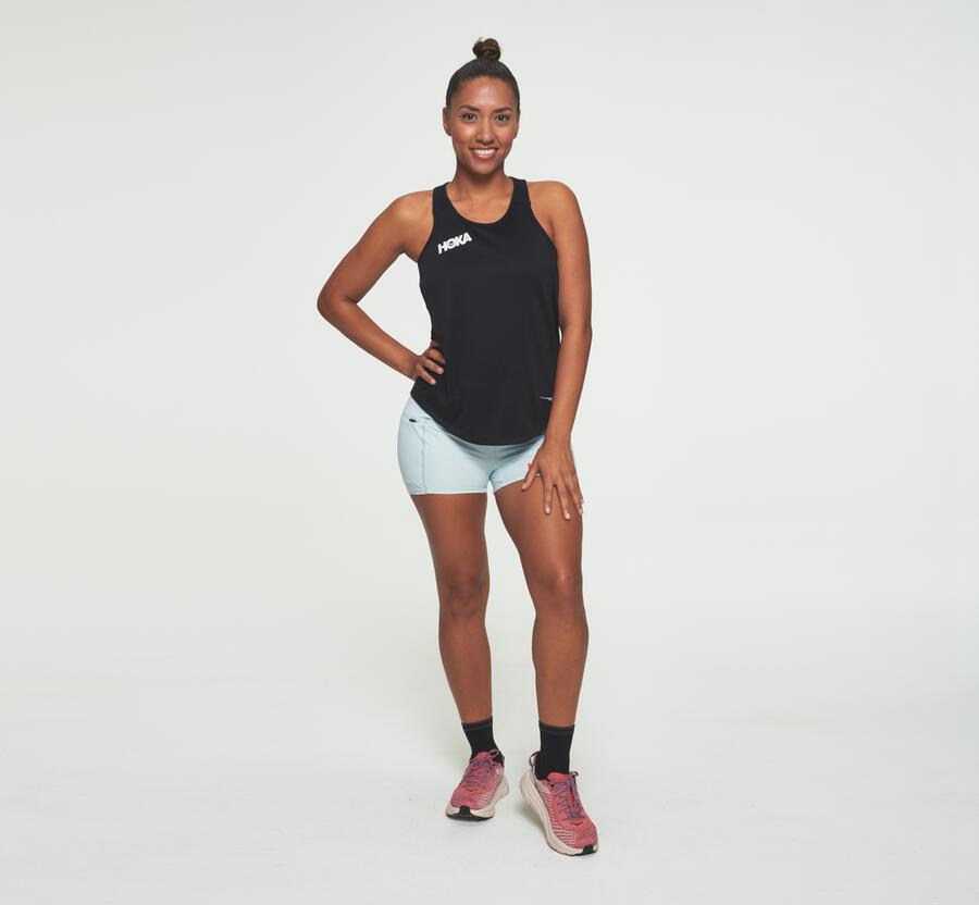 Hoka One One Tops Womens Black - Performance Tank - 65413MFIN